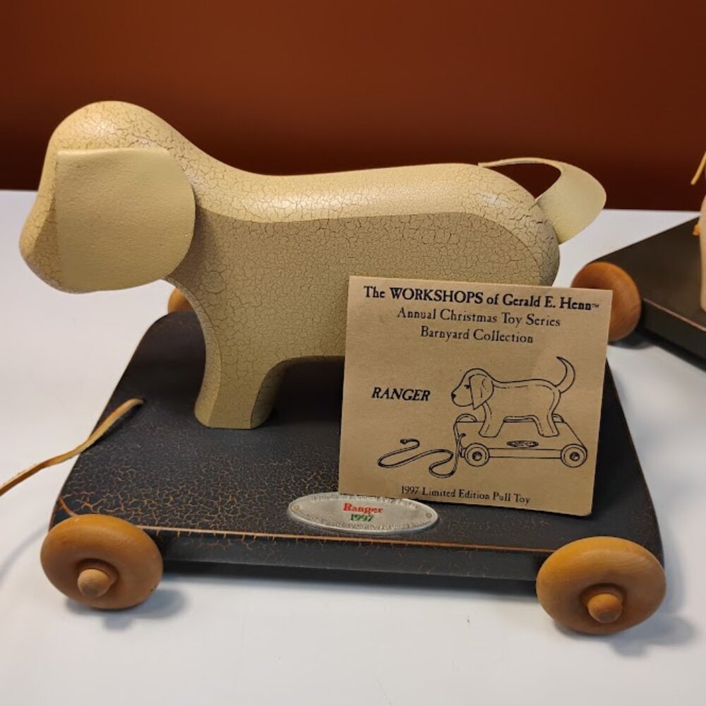 Gerald E. Henn Pull Toy – Ranger Dog 1997 | Folk Art | Annual Christmas Toy